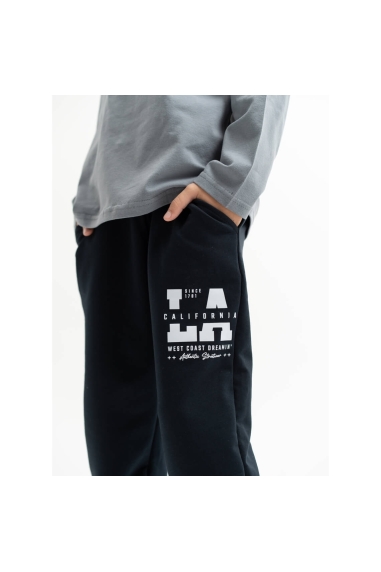 Джогери для хлопчика чорний двонитка - 2