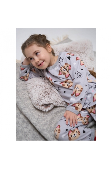 Піжама для дівчинки Киці сірий начіс(футер)