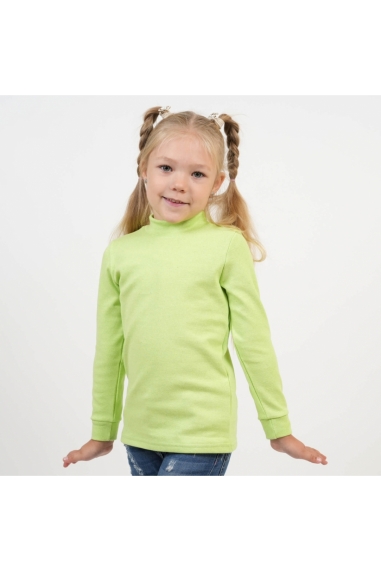 Гольф щільний для дівчинки з начісом салатовий стрейч з начісом