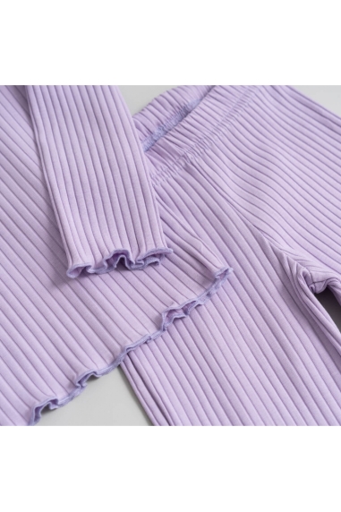 Комплект для дівчинки бузковий рубчик - 1