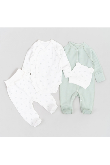 Комплект для новонароджених ментоловий інтерлок