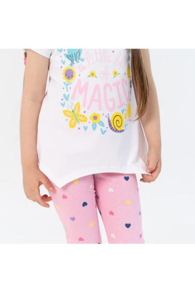 Костюм для дівчинки Сердечка рожевий стретч-кулір - 1