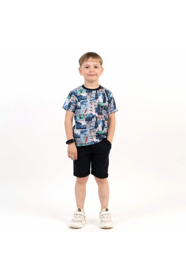 Костюм  для хлопчика Акула чорний кулір-двонитка