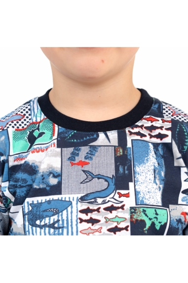 Костюм  для хлопчика Акула чорний кулір-двонитка - 1