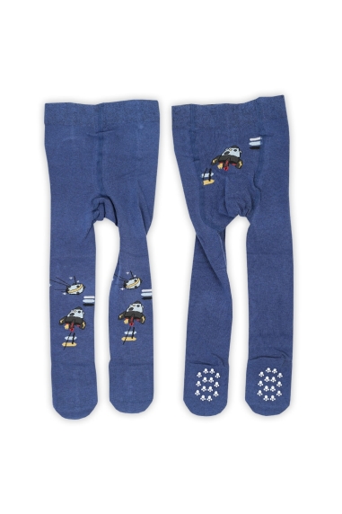 Колготки з антіковзянням під памперс для хлопчиків синій бавовна