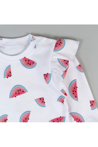 Костюм для дівчинки  Кавунчики кораловий інтерлок - 2