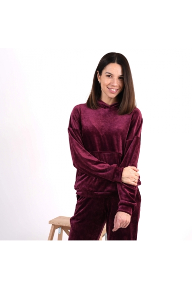 Костюм жіночий велюровий бордо велюр - 1