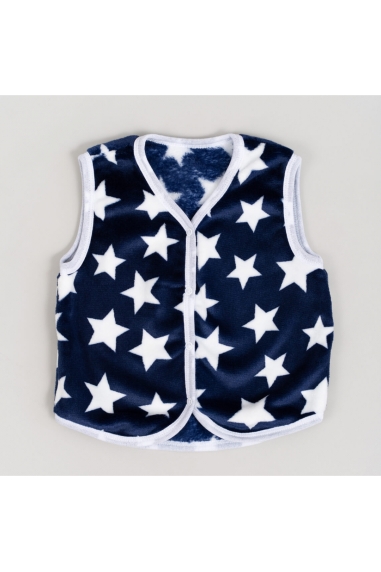 Пухнастий жилет для малят Зірки тено-синій велсофт