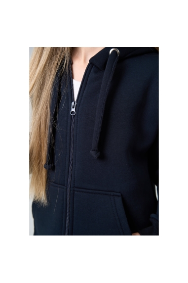 Костюм для дівчинки темно-синій тринитка на флісі - 4