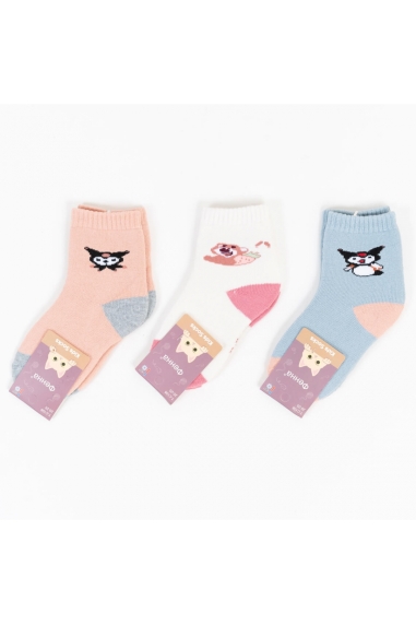 Махрові шкарпетки для дівчинки світло-рожевий махра - 1