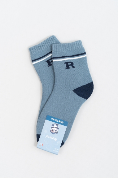Шкарпетки для хлопчика сіро блакитний махра