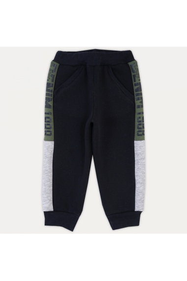 Штани для хлопчика теплі темно-синій тринитка на флісі - 1