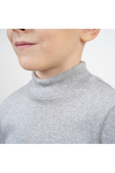 Гольф дитячий сірий щільний рубчик з начісом - 1