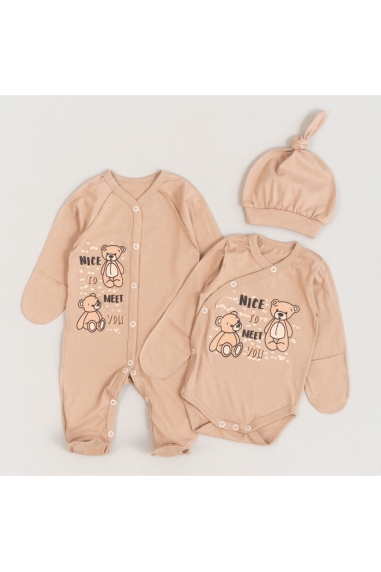 Комплект для новонароджених бежевий кулір