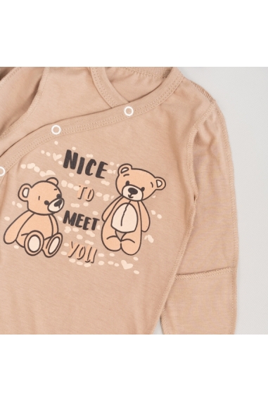 Комплект для новонароджених бежевий кулір - 1