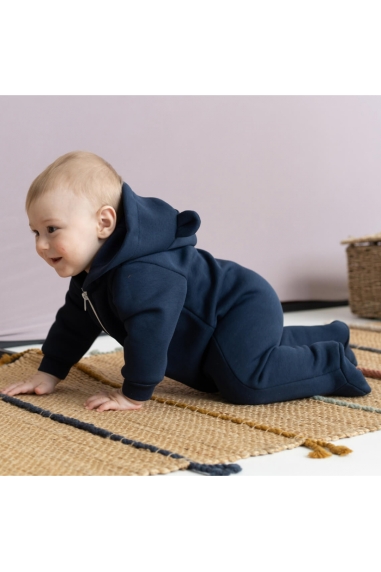 Комбінезон для малят темно-синій тринитка на флісі