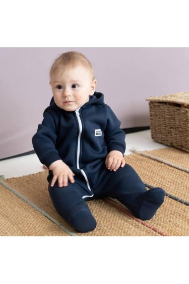 Комбінезон для малят темно-синій тринитка на флісі - 1