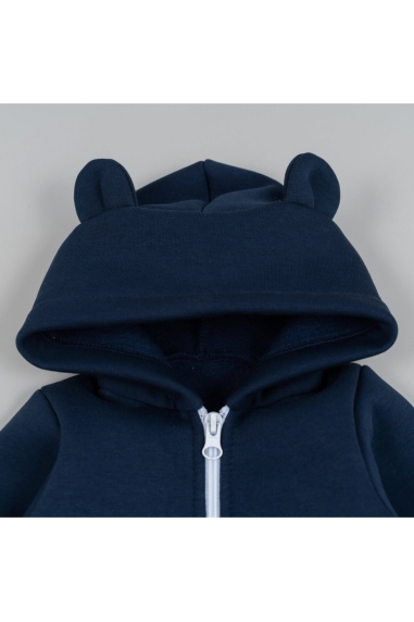 Комбінезон для малят темно-синій тринитка на флісі - 3