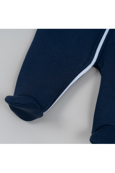 Комбінезон для малят темно-синій тринитка на флісі - 4