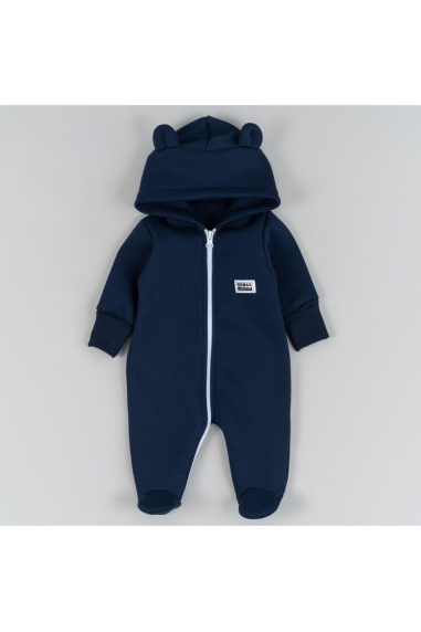 Комбінезон для малят темно-синій тринитка на флісі - 6