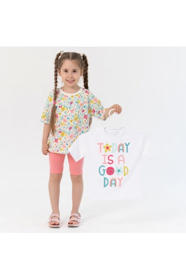 Пара футболок для дівчинки молочний стретч-кулір