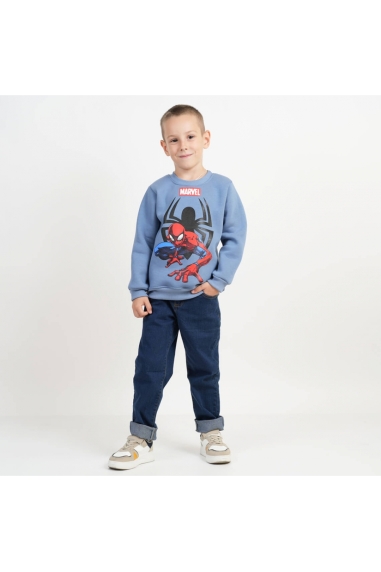 Світшот теплий  для хлопчика блакитний тринитка на флісі