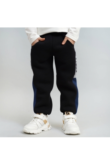 Штани для хлопчика теплі чорний тринитка на флісі