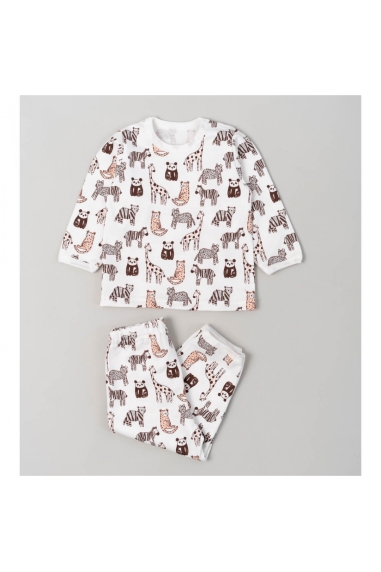 Піжама ясельна Звірята молочний начіс