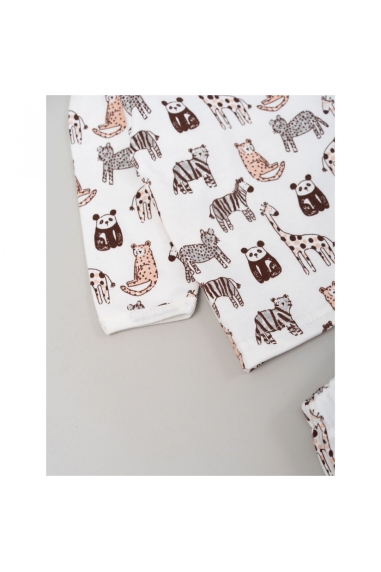 Піжама ясельна Звірята молочний начіс - 1