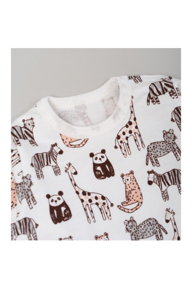 Піжама ясельна Звірята молочний начіс - 2
