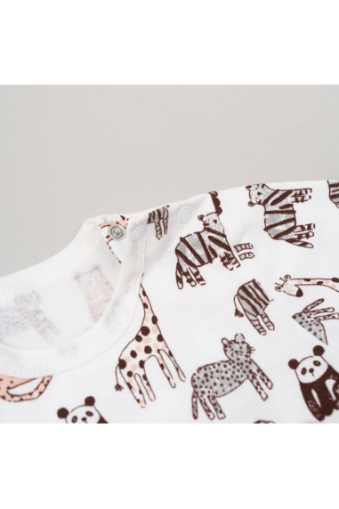 Піжама ясельна Звірята молочний начіс - 3