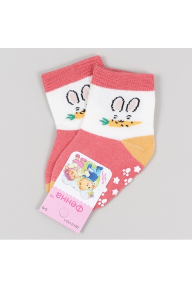 Шкарпетки з антиковзанням для дівчинки кораловий бавовна