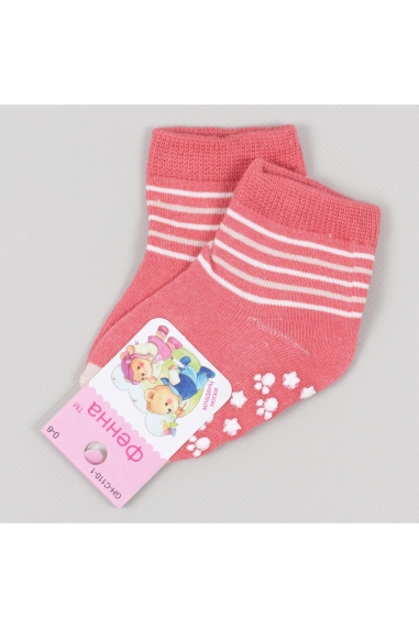 Шкарпетки з антиковзанням для дівчинки кораловий бавовна - 1