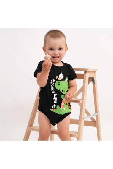 Боді для малюків Крокодильчик чорний кулір