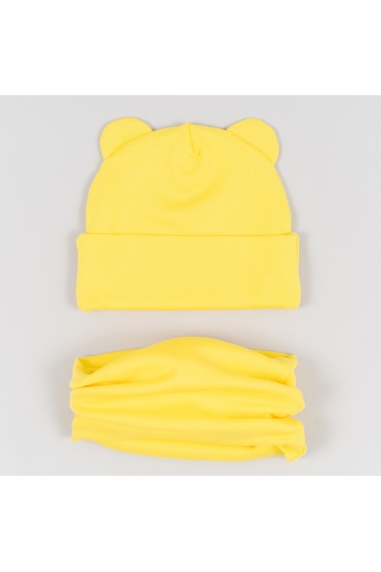 Шапочка і хомут для малят лимонний стрейч