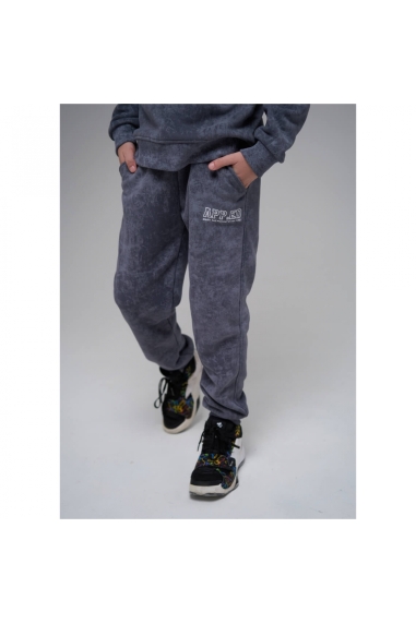 Теплі брюки для хлопчика графіт тринитка на флісі - 1
