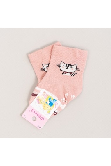 Шкарпетки з антіковзанням для малят персиковий бавовна