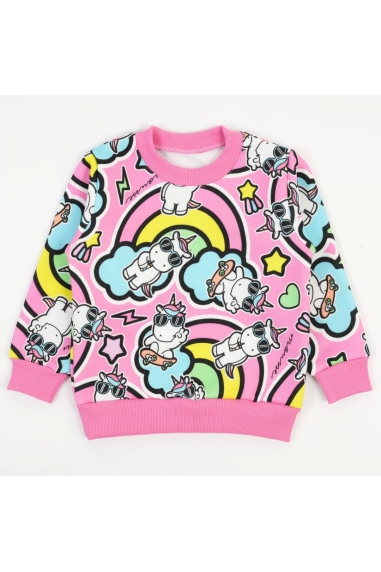 Джемпер теплий для дівчинки рожевий тринитка на флісі