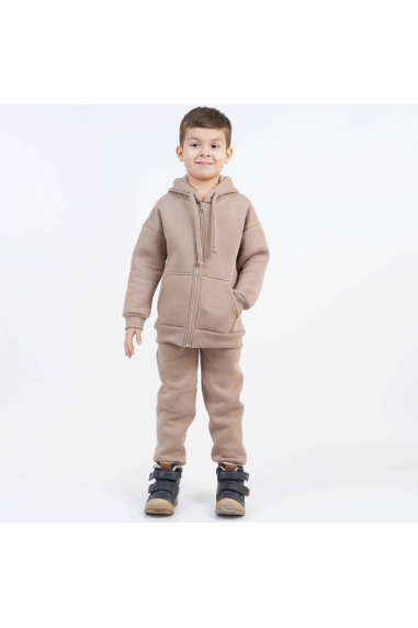 Костюм теплий для хлопчика бежевий тринитка на флісі