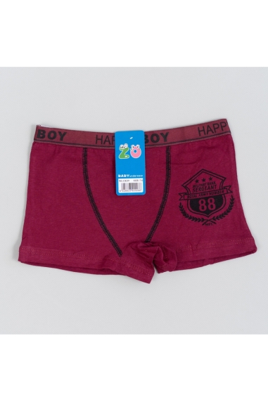 Труси боксери для хлопчика бордо стретч- кулір