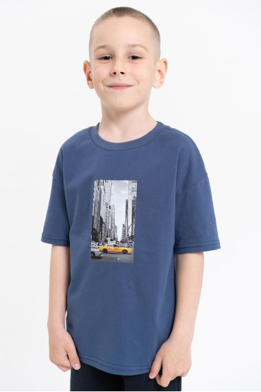 Футболка для хлопчика індиго стретч-кулір - 1