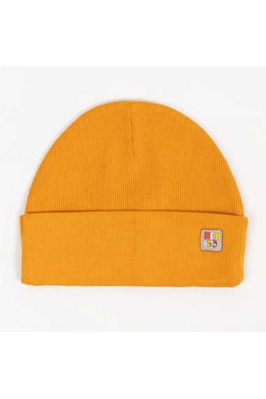 Шапка  для хлопчика жовтий рубчик преміум
