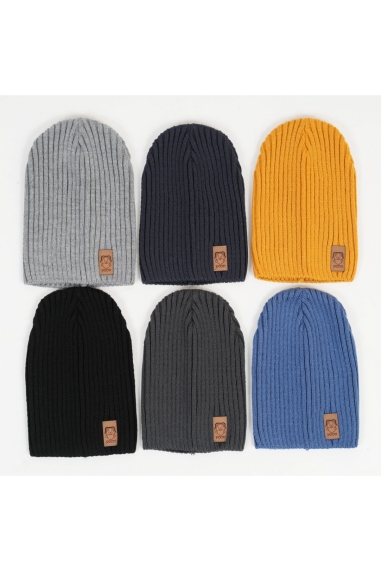 Шапка для хлопчика чорний в'язка - 1