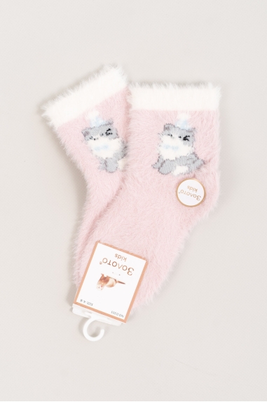 Шкарпетки пухнасті для дівчаток рожевий ангора