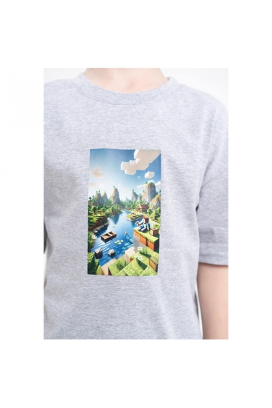 Футболка для хлопчика сірий стретч-кулір - 1