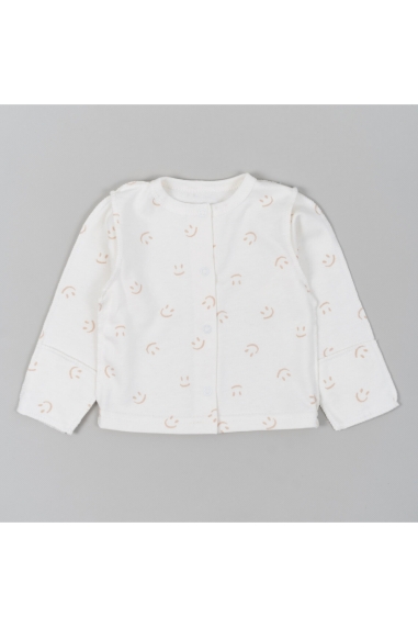 Кофтинка для новонароджених молочний Смайлик начіс(футер)