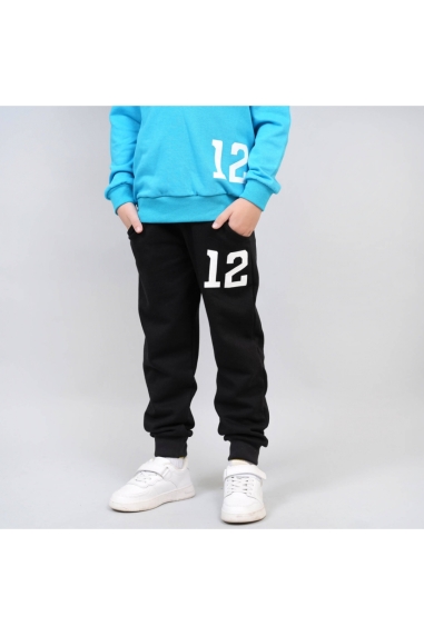 Костюм  для хлопчика бірюзовий начіс (футер) - 1