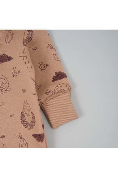 Комбінезон для малят  Лісові Звірята карамель тринитка на флісі - 2