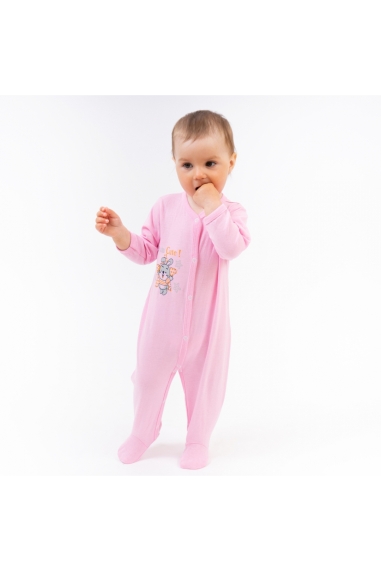 Чоловічок з принтом для малюків рожевий начіс (футер)