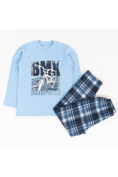 Піжама для хлопчика блакитний начіс (футер)